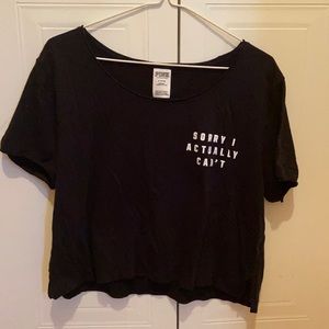 Pink cropped t shirt